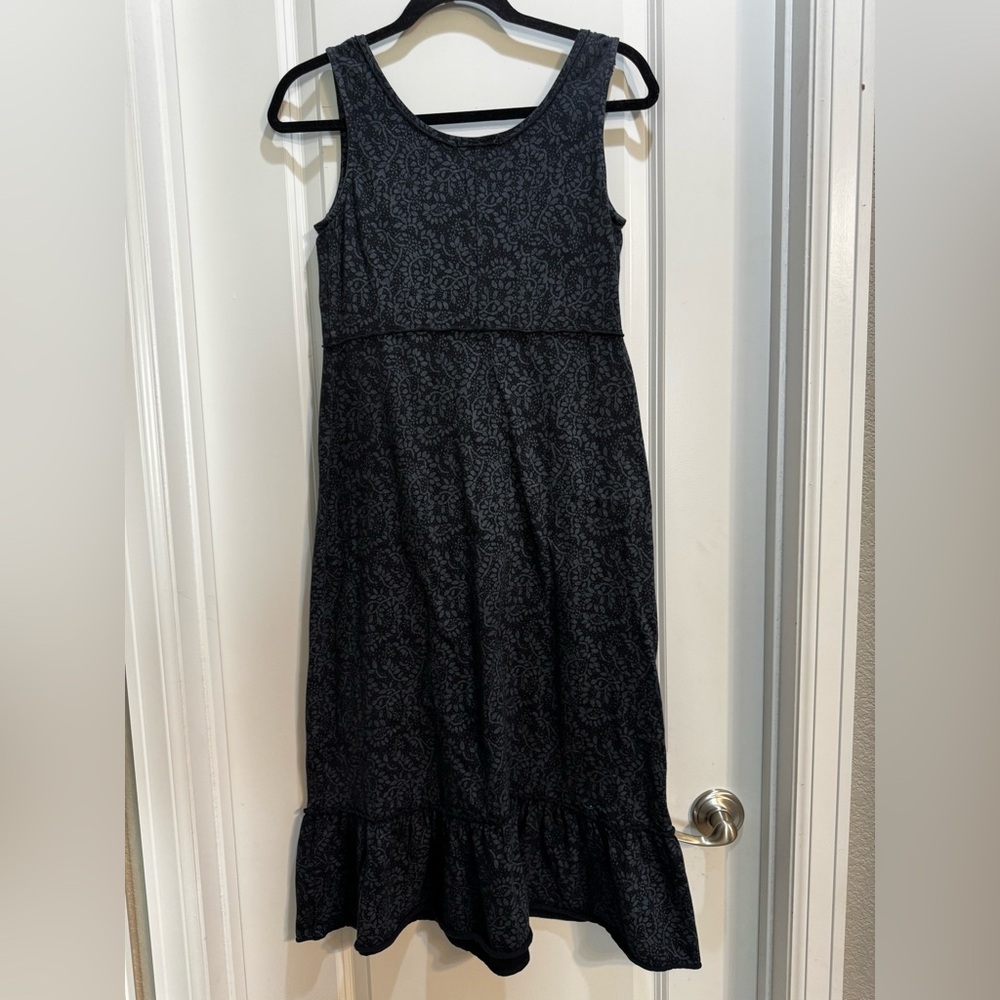 Fresh Produce Black Floral Sleeveless Dress Small Armpit To Armpit18” Length 44” - Picture 6 of 7
